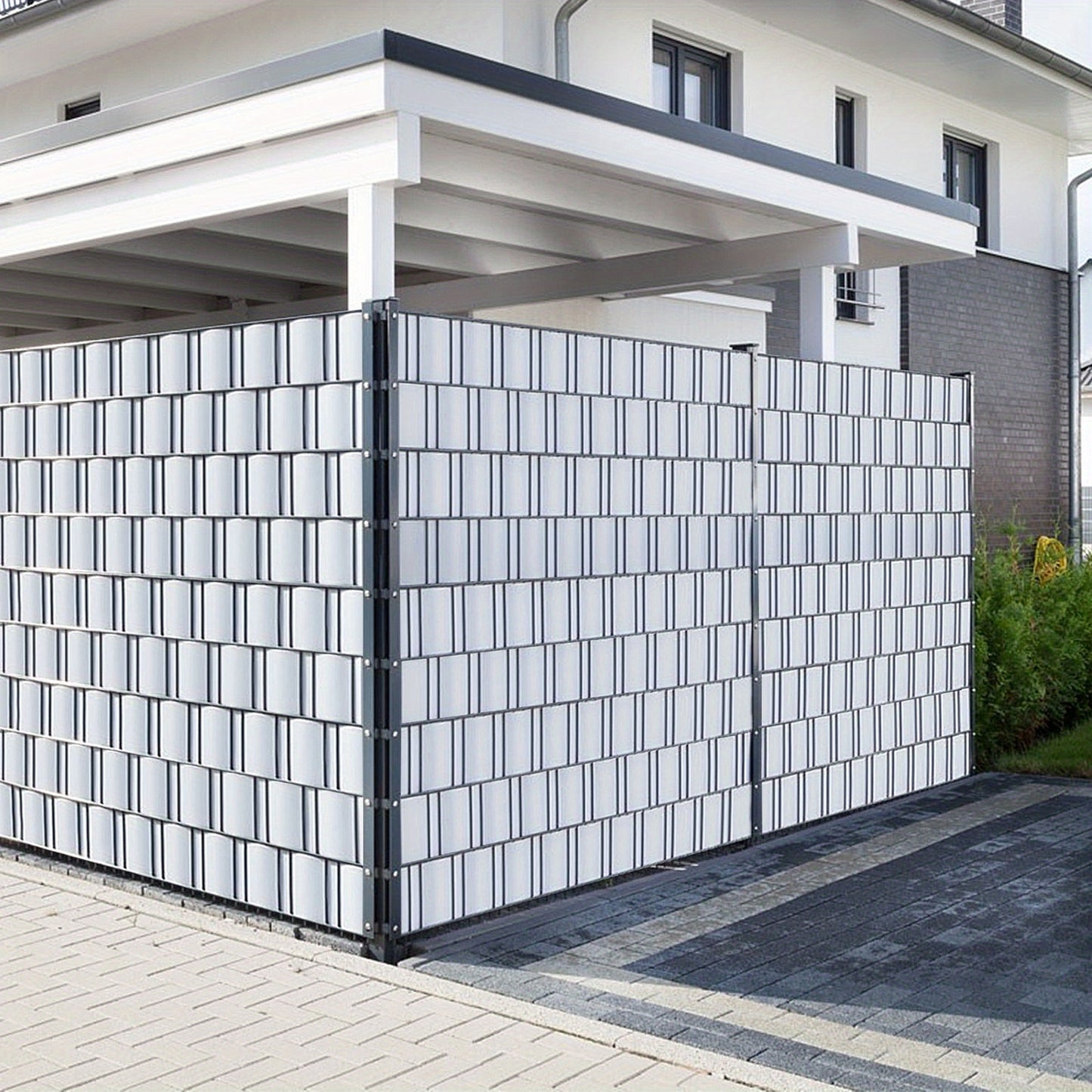 Strisce di schermo per la privacy, recinzione in PVC 19 cm, pellicola per recinzione con clip, opaca, pellicola per la privacy anti-UV, per recinzione a doppia asta, recinzione a matasse, recinzione da giardino, schermo per la privacy