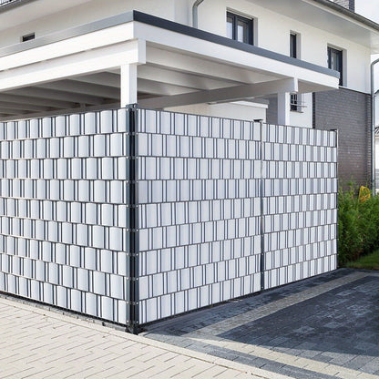 Strisce di schermo per la privacy, recinzione in PVC 19 cm, pellicola per recinzione con clip, opaca, pellicola per la privacy anti-UV, per recinzione a doppia asta, recinzione a matasse, recinzione da giardino, schermo per la privacy