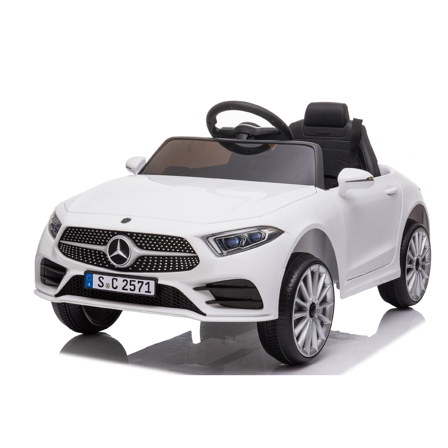 Baroni Toys Macchinina Elettrica per Bambini Nera | Bianca | Rossa, Baby Car Auto Elettrica Bimbo Bimba Full Optional con Telecomando e Lettore MP3, Macchina Bambino con Sedile in Plastica, Fari Led e Porte Apribili, Batteria 12V, Design Realistico Massim