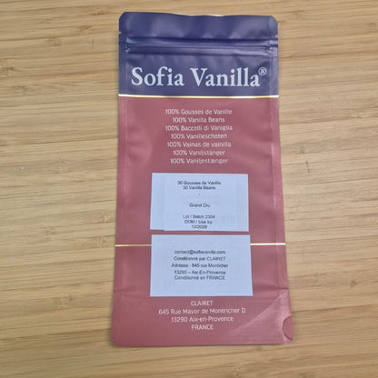 30 Baccelli di Vaniglia Premium • Qualità di Grado A • Baccelli Morbidi e Carnosi • Perfetti per Cucinare e Cuocere • Sacchetto Richiudibile - Freschezza Duratura • Selezione Prestige Sofia Vanilla