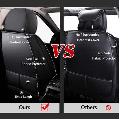 Set Completo di Coprisedili Auto Premium a 5 Posti, Universale per la Maggior Parte dei Veicoli, Protezione Antiscivolo a Copertura Totale con Cuscini Poggiatesta, Design Resistente ed Elegante