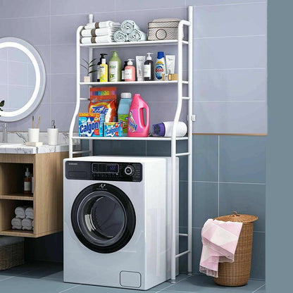 Scaffale per Lavatrice Organizer Bagno Salvaspazio con Mensole per Lavanderia e WC Rack Multifunzione