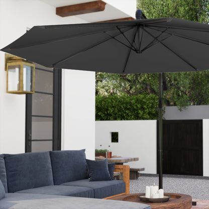 Ombrellone a Sbalzo per Balcone 300cm 350cm da Giardino con Manovella, Ombrellone da Patio, Ombrellone a Manovella con Protezione UV per Giardino e Patio