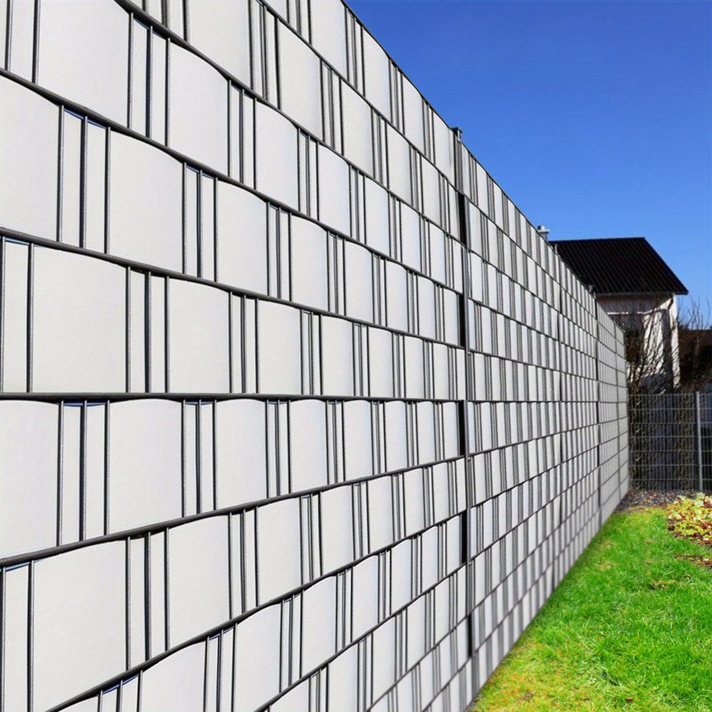 Strisce di schermo per la privacy, recinzione in PVC 19 cm, pellicola per recinzione con clip, opaca, pellicola per la privacy anti-UV, per recinzione a doppia asta, recinzione a matasse, recinzione da giardino, schermo per la privacy