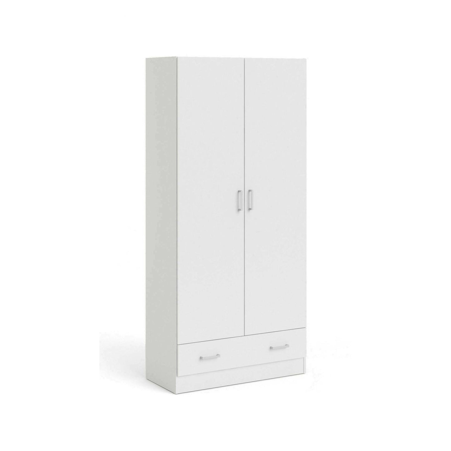 Guardaroba 2 ante Amylya, Mobile camera da letto, Cabina armadio portabiti, Armadio appendiabiti, 79x36 h170 cm, Disponibile in 2 colori