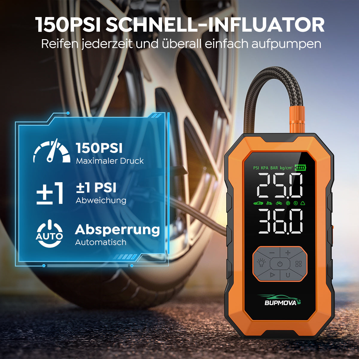 Avviatore di emergenza per auto 12000A con compressore d'aria, pompa di gonfiaggio per pneumatici senza fili, booster per batteria con power bank e torce LED, scatola di avviamento automatico 12V per tutti i veicoli a benzina o diesel da 10.0L, doppio dis