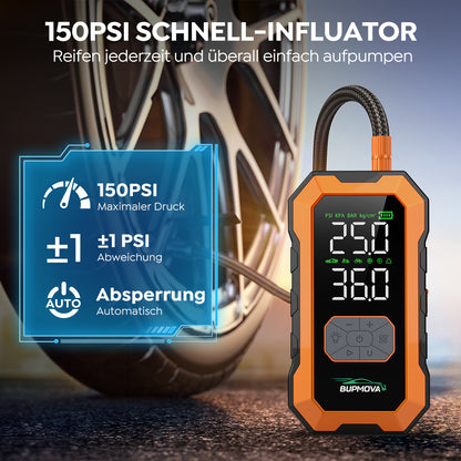 Avviatore di emergenza per auto 12000A con compressore d'aria, pompa di gonfiaggio per pneumatici senza fili, booster per batteria con power bank e torce LED, scatola di avviamento automatico 12V per tutti i veicoli a benzina o diesel da 10.0L, doppio dis