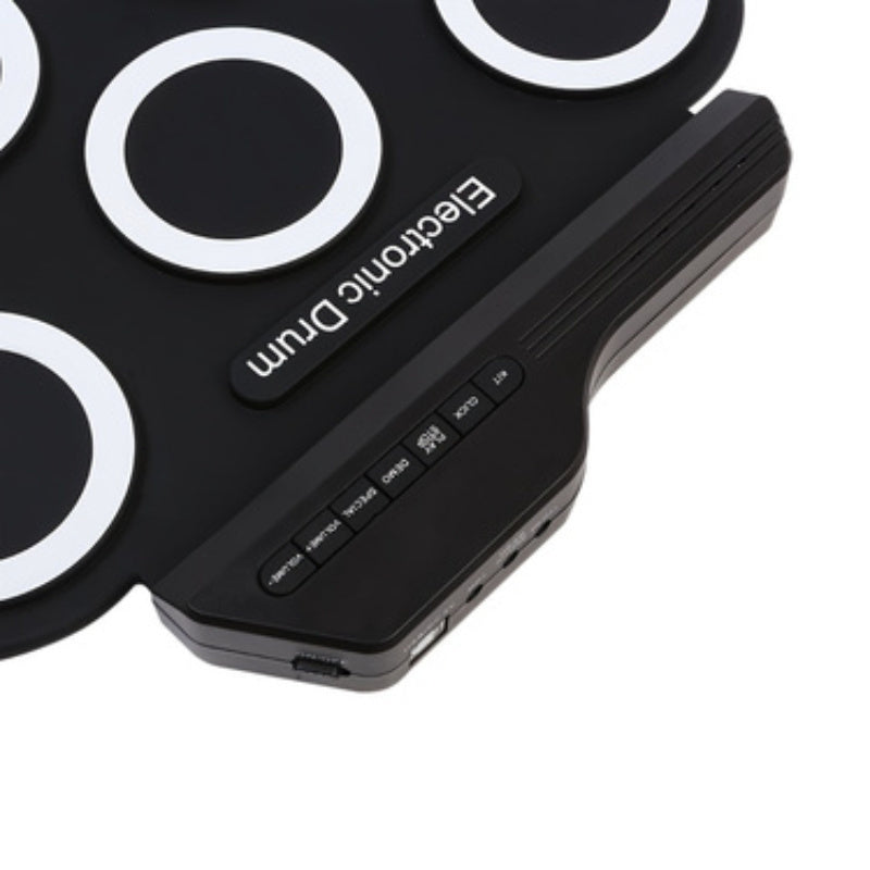 Batteria elettronica, set di batteria elettronica 7 pad arrotolabile, kit di batteria midi portatile con altoparlante integrato/pedali/jack per cuffie, ottima idea regalo per principianti
