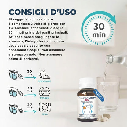 DimaDren – Integratore alimentare in compresse con Glucomannano, Bromelina, Centella, Betulla, Inulina, Tè Verde e Ortosifon