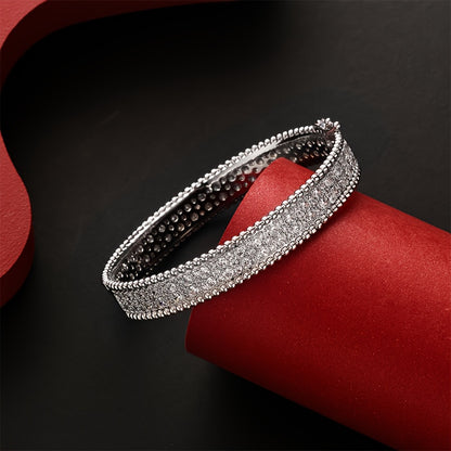 Bracciale di lusso in argento sterling 925 argentato pieno di stelle, elegante e bellissimo, temperamento sfarzoso, da indossare tutti i giorni, regalo di San Valentino, regalo di Natale, regalo per la festa della mamma, con scatola regalo squisita in oma