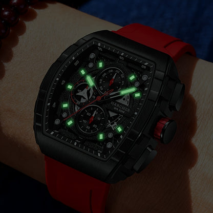 Orologi da polso da uomo H, movimento al quarzo ad alta precisione, cinturino in silicone, impermeabile, calendario, design multifunzionale, orologi da uomo eleganti