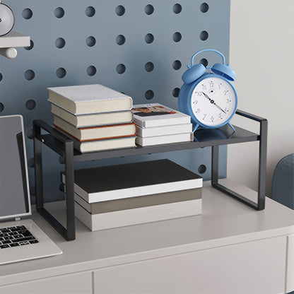 Organizzatore di Scaffali da Cucina in Metallo Regolabile ed Espandibile, Porta Spezie per Banconi e Armadietti, Ideale per Dispensa, Bagno - Scaffali Multiuso a Staffa Sopra, Organizzatori e Contenitori da Cucina, Mensole di Utilità