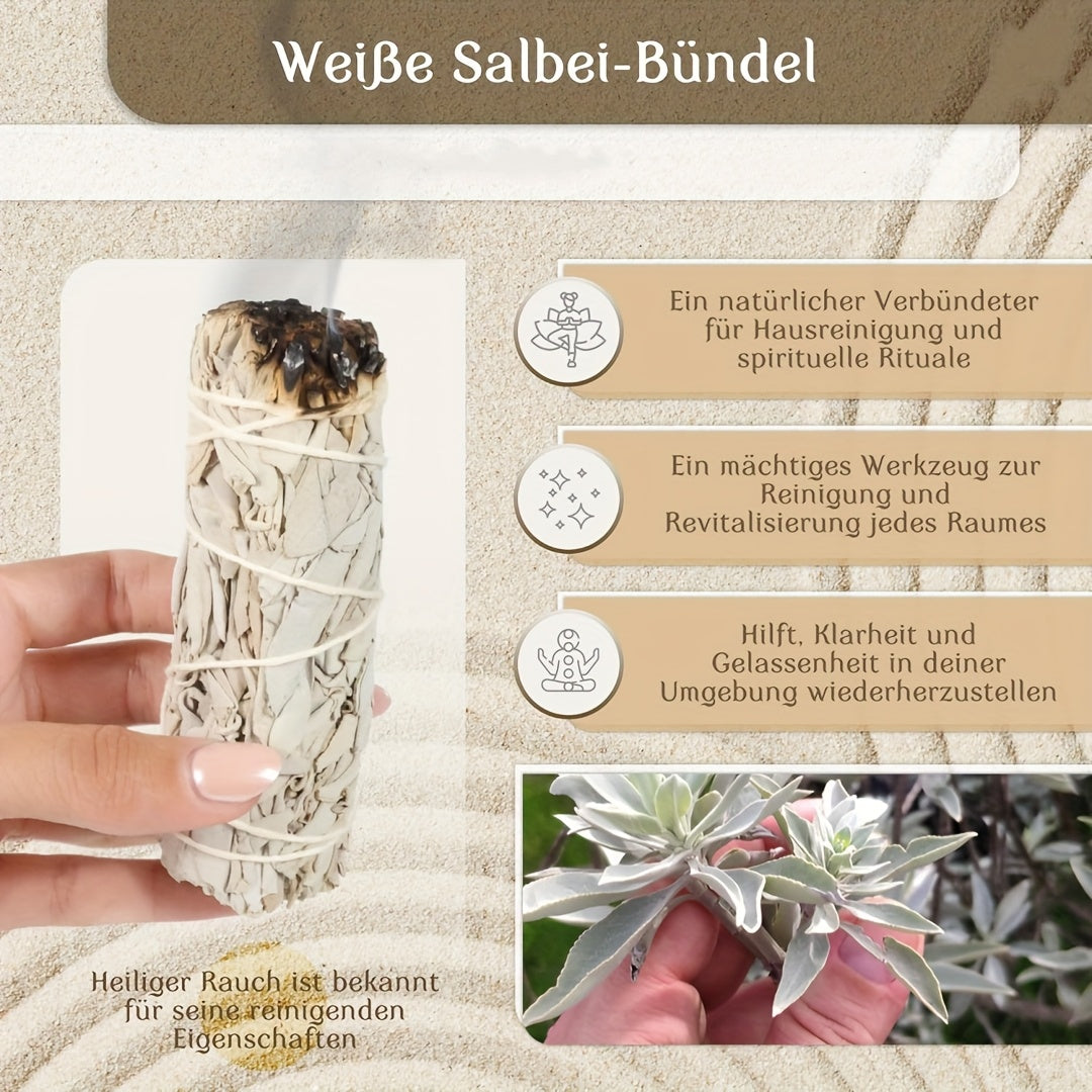 1 Set di Incenso Contiene Rosmarino, Lavanda, Bastoncini di Artemisia e Salvia per Purificazione Energetica, Regalo Combinato per la Pulizia della Casa e Meditazione, Decorazione Domestica, Perfetto per il Ringraziamento
