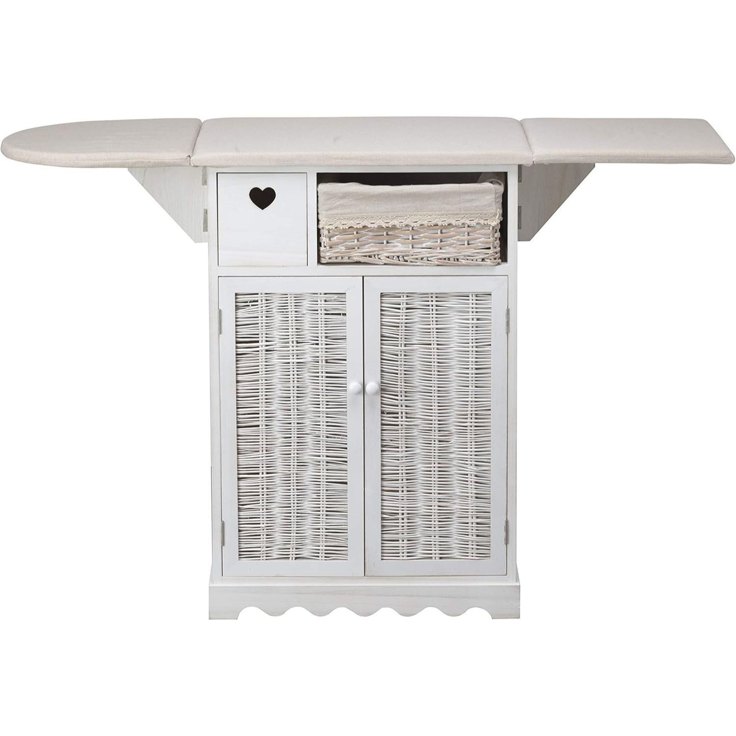Baroni Home Mobile da Stiro con ASSE Ripiegabile, adatto per lavanderia, organizzazione, in legno