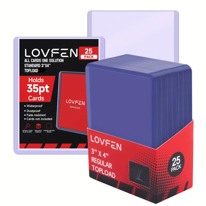LOVFEN - 35pt Top Load per Carte - Confezione da 1000 (40x25 Pacchi) - Misura Standard 7,62x10,16 cm - Proteggi le Tue Carte da Baseball e Sportive con Queste Custodie Protettive in Plastica Trasparente e Rigida