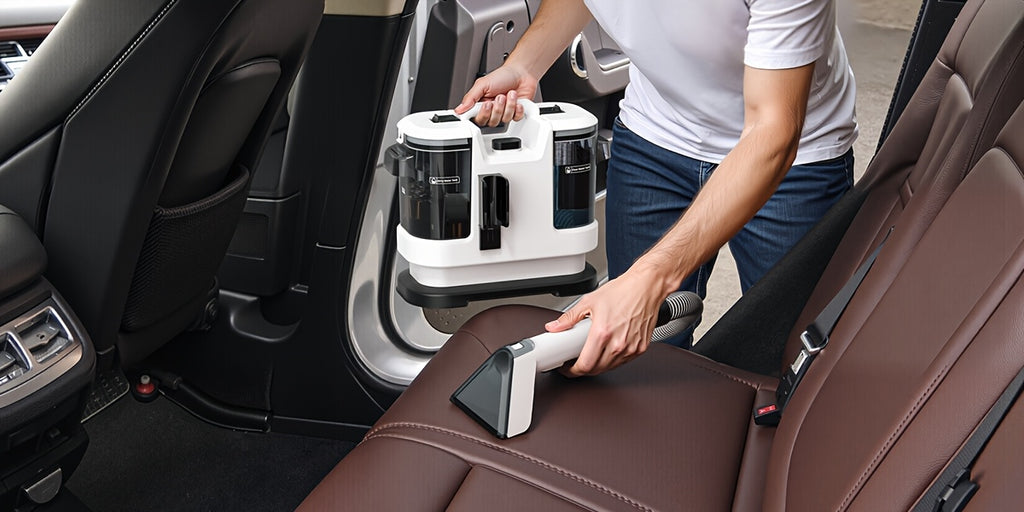 Macchina per la pulizia di macchie di tappeti e rivestimenti portatile multiuso, potente aspirazione da 22500Pa, macchina per la pulizia di tessuti con doppio serbatoio dell'acqua, smacchiatore non chimico per tappeti, animali domestici, sedili auto, diva