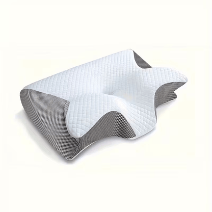 Cuscino Memory Foam Comfort per la Colonna Vertebrale, Ideale per Chi Dorme sul Fianco, sulla Schiena e a Pancia in Giù - Design Sagomato, Supporto Morbido e Robusto, Nero, Rilassamento Spalle, Solido, Regalo Perfetto per Natale e Capodanno