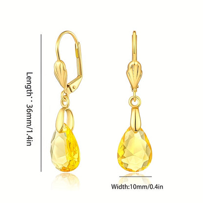 Magazzino Locale, Orecchini Pendenti da Donna in Argento Sterling 925 con Elegante Cristallo Artificiale Verde, Regalo Perfetto per San Valentino, Natale e Uso Quotidiano, Forniti con una Bellissima Scatola Regalo.