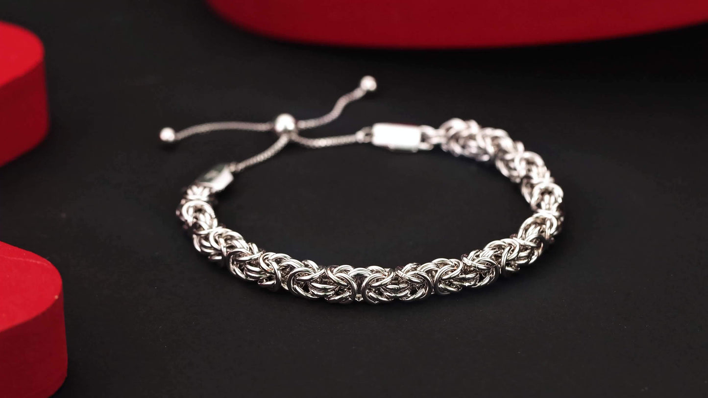 Magazzino Locale, Migliora il Tuo Stile con Questo Bracciale Unisex Regolabile in Argento Sterling 925 con Corda Twisted, Perfetto per San, Natale o Regali di Anniversario, Fornito con una Bellissima Confezione Regalo