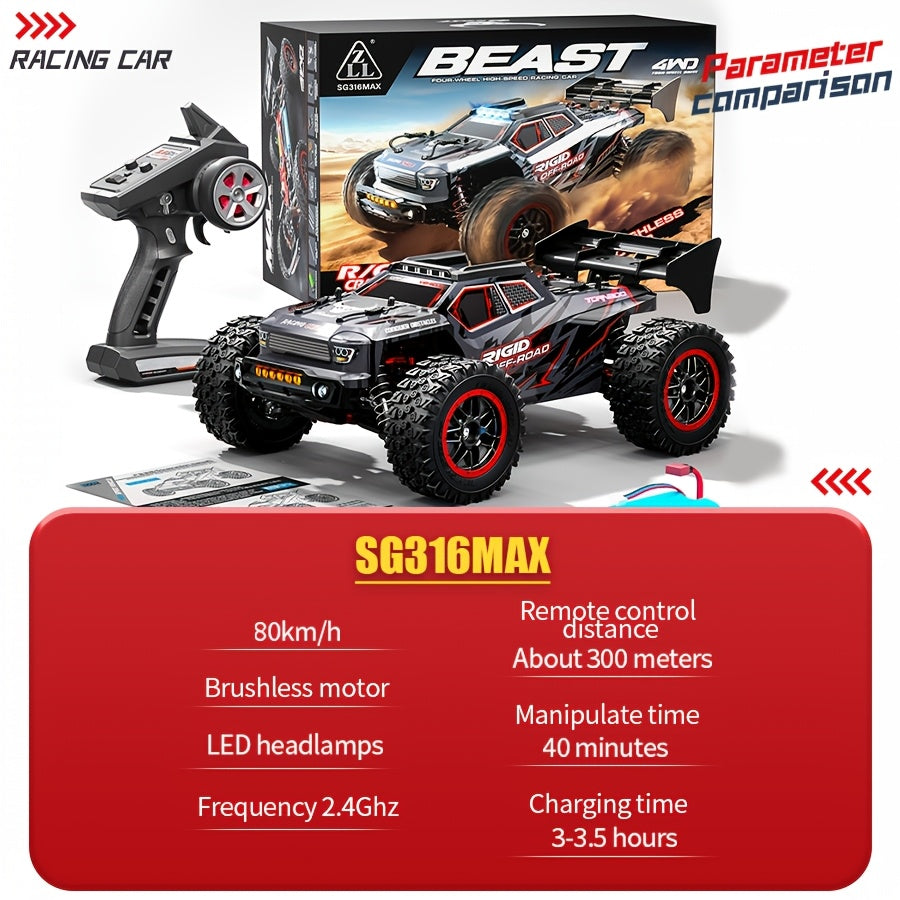 Macchinine telecomandate in scala 1:16 | Motori a spazzola/brushless, telecomando 2.4GHz, batterie, adatte ad e ragazzi, veicoli fuoristrada, rosso, viola, colori misti, materiale plastico, ricarica USB