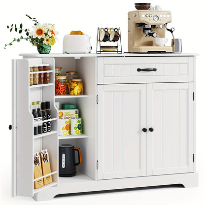 Mobiletto, Armadio da Cucina con Tre Ante e Un Cassetto, Offre Ampio Spazio di Stoccaggio, Adatto per Cucine, Sale da Pranzo, Soggiorni e Corridoi, 105X40X84.5Cm