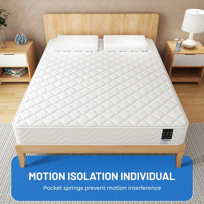 Materasso in Memory Foam e Molla - Singolo/Double (90/140/160*200*18cm) | Spessore Medio-Firmato & Supporto del Sonno a Bobina Aperta | Sollievo dalla Pressione