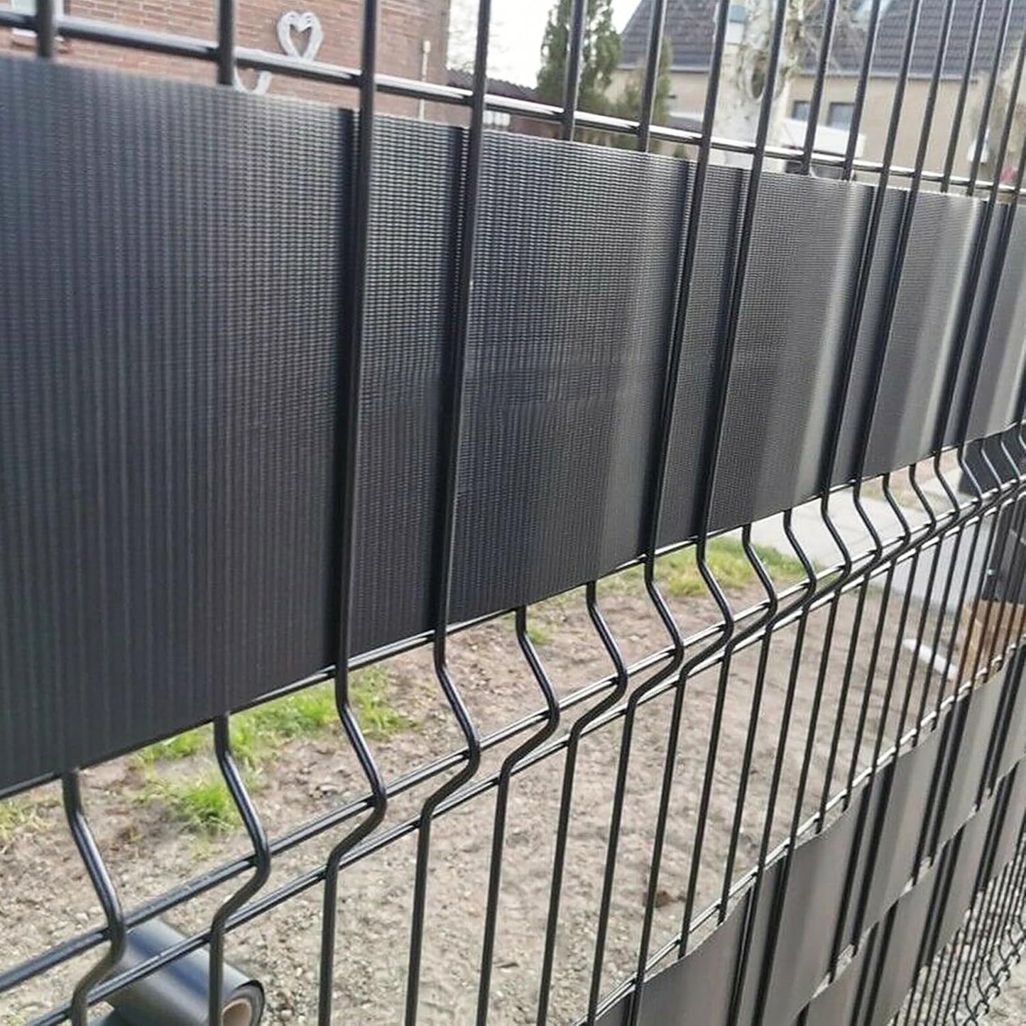 Strisce per recinzione a rete con doppia asta in PVC, pellicola per la privacy da giardino 35/65/70m x 19cm, incluse clip di fissaggio
