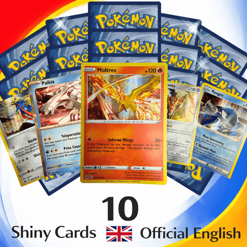 Originali 10 Carte Pokémon Reverse/Holo, Carte Pokémon Lucide in Inglese - Olografiche/Reverse Foil - Carte Assortite