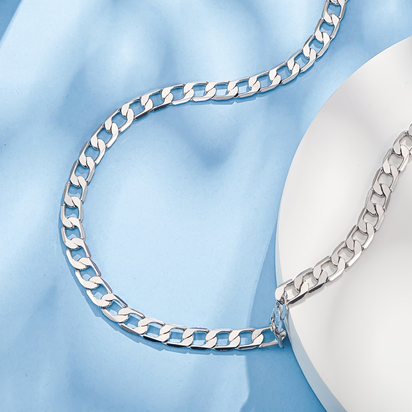Collana catena cubana da 7 mm in argento sterling 925 adatta sia per uomini che per donne, stile punk hip-hop rock, adatta per abbigliamento casual e formale quotidiano, appassionati di moda di tendenza, Halloween, Natale, regali di compleanno, regali per