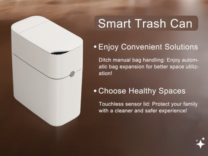 Cestino Sensore Piccolo per Bagno, Bianco con Coperchio, Cestino Intelligente per Bagno, Prodotti per la Casa, Consigliato per Cucina, Bagno, Camera da Letto