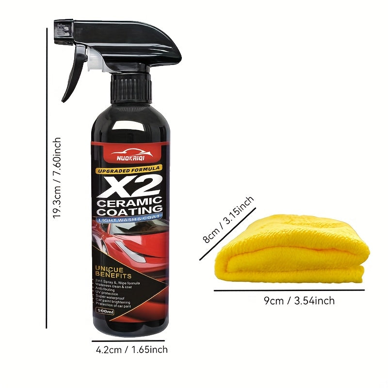Nano-cristalli Rivestimento Ceramico Rapido - Cura Auto Idrofobica Avanzata Migliora la Lucentezza del Veicolo - 500ML