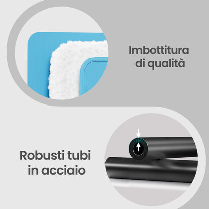 Lettino da Spiaggia, Sedia a Sdraio, Lettino Prendisole, Cuscino, Schienale Inclinabile, Portatile con Manico, per Campeggio Giardino Piscina, 158 x 55 cm, Grigio Ardesia/Azzurro Cielo/Blu Turchino/Grigio