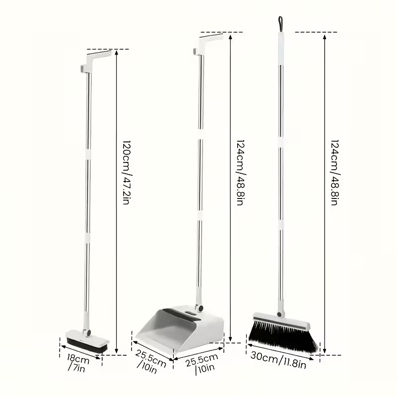 Kit di pulizia per la casa 3-in-1: Scopa a setole morbide, paletta e set di spazzole - Antiaderente per capelli, ideale per casa, ufficio, scuola, dormitorio - Regalo di Natale perfetto, spazzola per la pulizia, set scopa e paletta, paletta con spazzola,