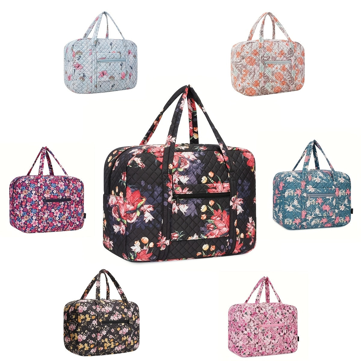 Borsa da Viaggio e Palestra da 25L per Donna - Ispirata ai Fiori di Ciliegio Rosa - Borsa a Mano Leggera e Resistente con Scomparto per Laptop, Multiscomparto, Rosa Pastello/Bianco/Viola per Aereo, Palestra, Weekend, Regalo di Natale