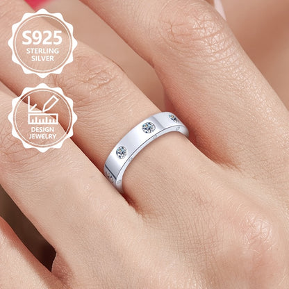 Anello da donna alla moda squisito PM:A25 in argento sterling 925, elegante e alla moda, intarsiato con Zirconia sintetica, un anello di gioielleria da donna di alto valore, adatto per vacanze, viaggi e uso quotidiano, il regalo commemorativo perfetto per