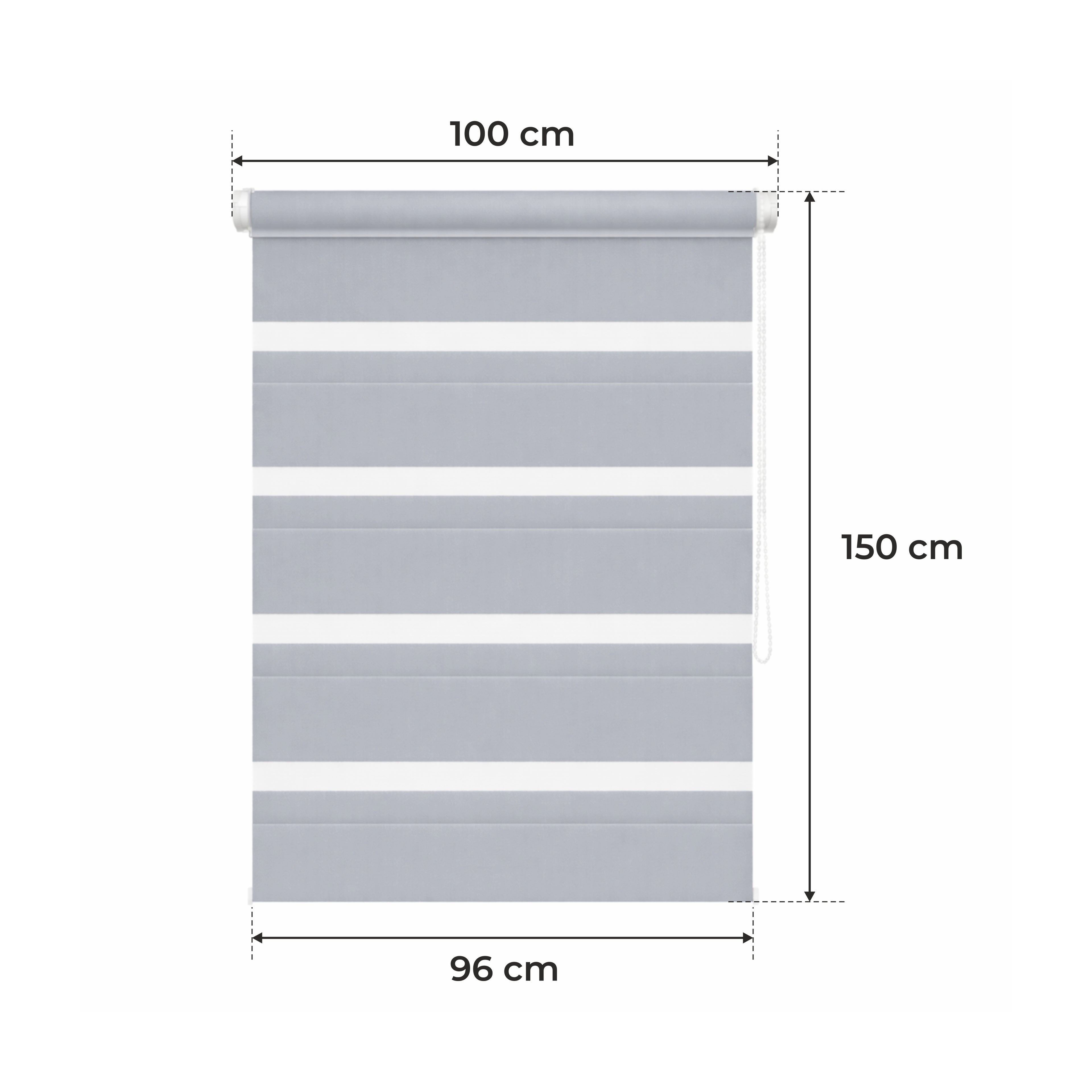 Tenda a Rullo Giorno & Notte - Grigio Chiaro - 32 Misure - BOJANEK Giorno & Notte - Installazione Finestra Non Invasiva, Nessuna Foratura Richiesta, Regolazione a Catena, Supporti Regolabili per Varie Spessori di Finestre, Design Moderno, Protezione dalla