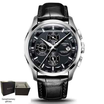 [I&W CARNIVAL] Orologio Meccanico Automatico Multifunzione Uomo, Orologio Sportivo alla Moda con Calendario e Impermeabile fino a 30m