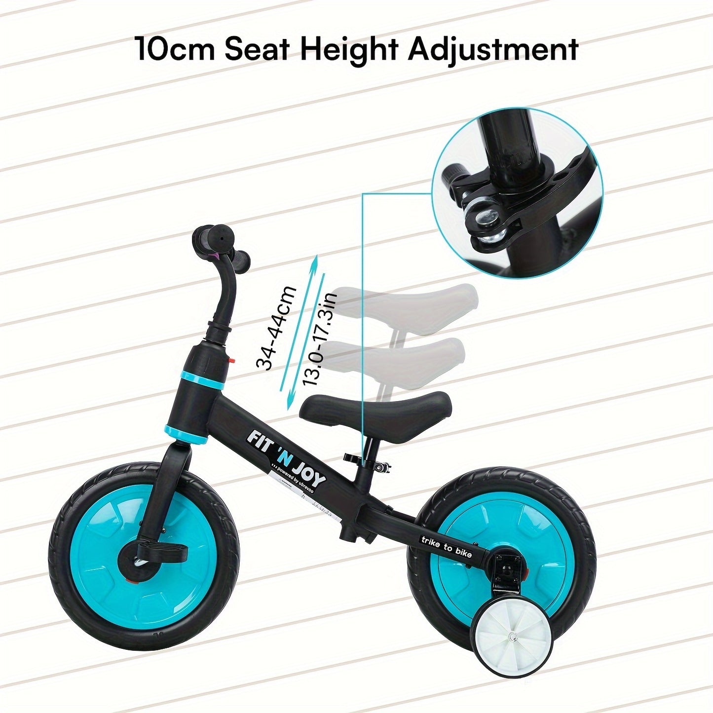 UBRAVOO Fit 'n Joy Bici per Bambini, Bici Bilanciata 4-in-1 con Pedali e Stabilizzatori, Triciclo-a-Bici per Ragazzi e Ragazze dai 2 ai 5 Anni