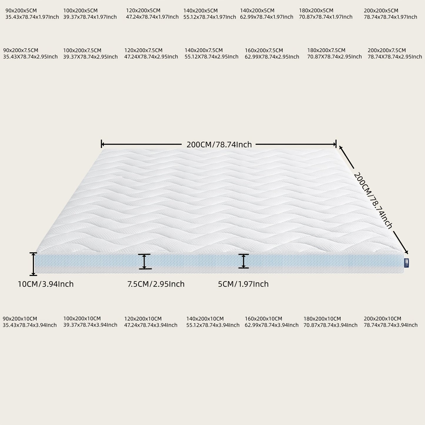 Bedstory 10CM O 7.5CM O 5CM Topper per Materasso, Doppia Flessibilità H3 & H4 Gel Cold Foam, Traspirante, Lavabile, Rivestimento 3D Rimovibile, Topper per Materasso per Letti a Scomparsa 90 100 120 140 160X200 180X200 200X200, Divano e Materassi Rigidi