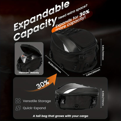 Borsa olio moto 22-38L, borsa posteriore, doppio uso, borsa sedile casco, zaino universale per dirt bike, pit bike, street bike, racing, ATV, quad, KAYO, scooter