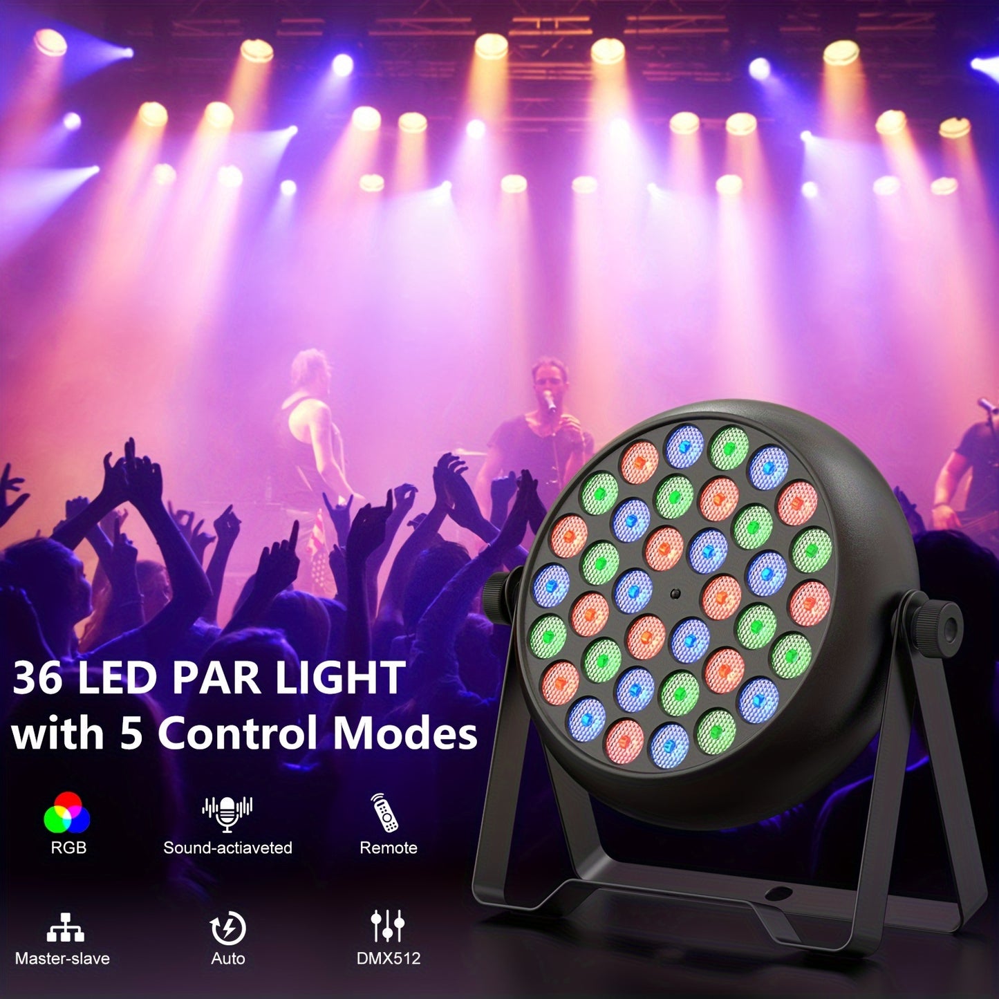 4 Pezzi 36 LED RGB Par Light Illuminazione Scena DMX Disco Party DJ Evento Show Illuminazione Natale
