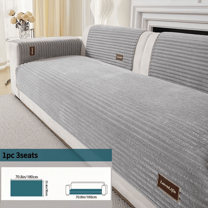 1 pz Copricuscino di lusso per divano | Protezione per cuscino divano in poliestere felpato con retro antiscivolo, texture morbida effetto flanella lavabile in lavatrice - Adatto agli animali domestici, adatto a tutti i tipi di divano, stile moderno