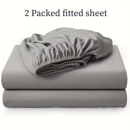 Set da 2 pezzi con lenzuolo con angoli, coprimaterasso con angoli morbido e confortevole, kit lenzuolo con angoli traspirante e multifunzionale, lavabile, adatto per camere da letto, camere degli ospiti, scuole, utilizzabile in tutte le stagioni, biancher