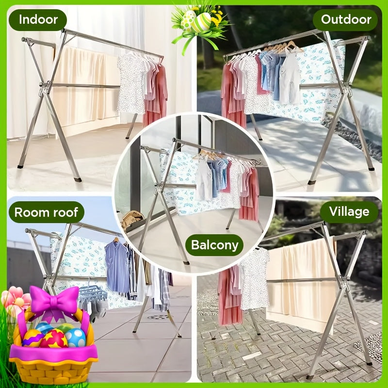 Stendibiancheria | Lunghezza retrattile e pieghevole, dimensioni 160.02cm e 199.9cm, metallo resistente, autoportante, acciaio inossidabile per impieghi gravosi, JOYBOS, Stendini