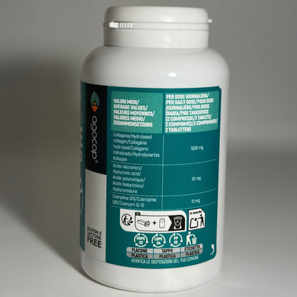 Collagenaid Agocap – Prodotto con Collagene Idrolizzato, Acido Ialuronico e Coenzima Q10 – 120 compresse