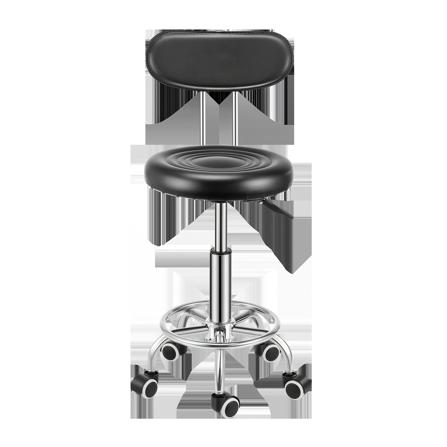 Kehot Sgabello Regolabile con Altezza Regolabile, Base Girevole a 360°, Schienale in Pelle Finta e Sede in Tessuto Riciclato - Struttura in Metallo Contemporanea, 5 Ruote per Casa, Ufficio, Cucina, Sgabello per Cucina, Ufficio, Design Moderno, Costruzione