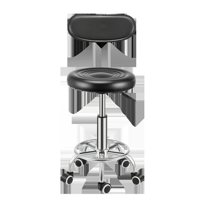 Kehot Sgabello Regolabile con Altezza Regolabile, Base Girevole a 360°, Schienale in Pelle Finta e Sede in Tessuto Riciclato - Struttura in Metallo Contemporanea, 5 Ruote per Casa, Ufficio, Cucina, Sgabello per Cucina, Ufficio, Design Moderno, Costruzione