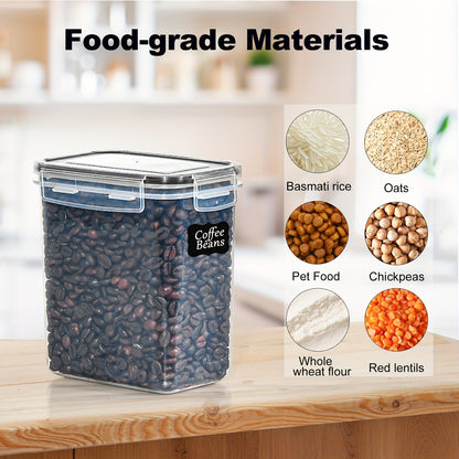 10 contenitori ermetici per alimenti da 1.6L con coperchi per l'organizzazione e lo stoccaggio in dispensa, contenitori ermetici per alimenti e barattoli per spezie, set di barattoli in plastica per la conservazione in frigorifero, camper, cereali, pasta,