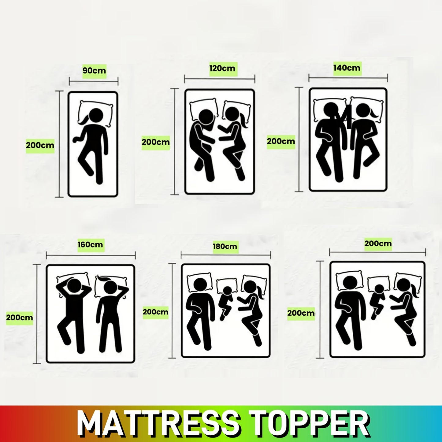 Coprimaterasso Bianco Traspirante con Rivestimento, Topper per Materasso da 6 cm, Design Staccabile, Facile da Pulire e Riporre, Adatto per Hotel e Camere da Letto, Disponibile in Varie Misure