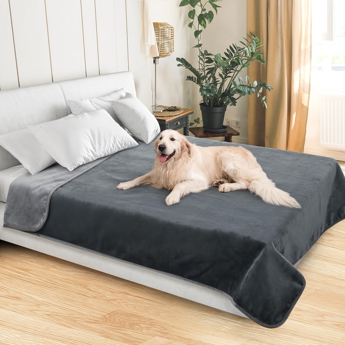 Coperta per letto LOOBANI: Utilizzabile su entrambi i lati con morbida coperta in flanella per letto matrimoniale, dimensioni 229cm * 203cm/205cm * 153cm, coperta a prova di perdite/schizzi per animali domestici, adatta per divano, protezione del sedile,